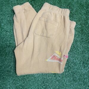 Budweiser Sweatpants Men’s XL Beige Logo Joggers Beer Brand Loungewear